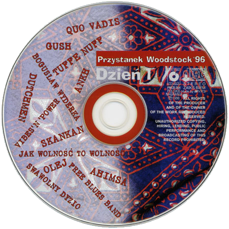 Swawolny Dyzio 3CD Przystanek Woodstock 96 CD 1 label